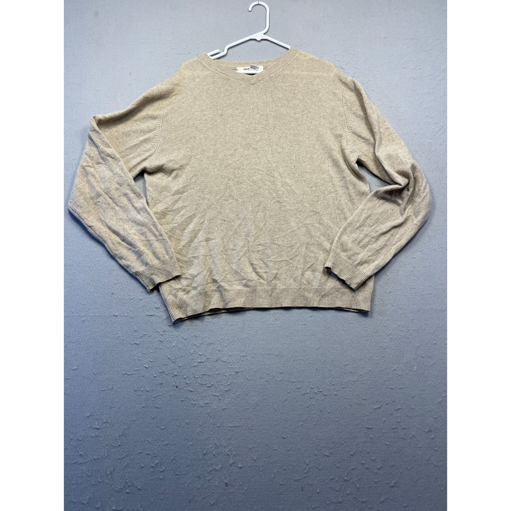 Pronto Uomo Sweater 100% Cashmere Tan Beige Large Mens